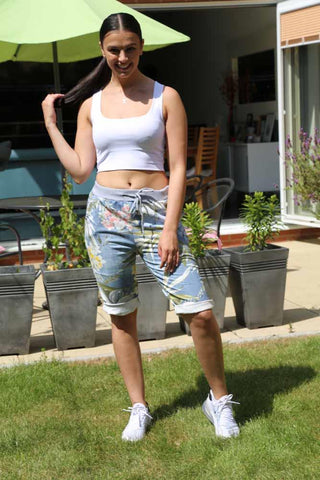 Italian Tropial Print 3/4 Trouser