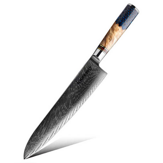 Damascus Steel Chef Knife With Solidified Handle