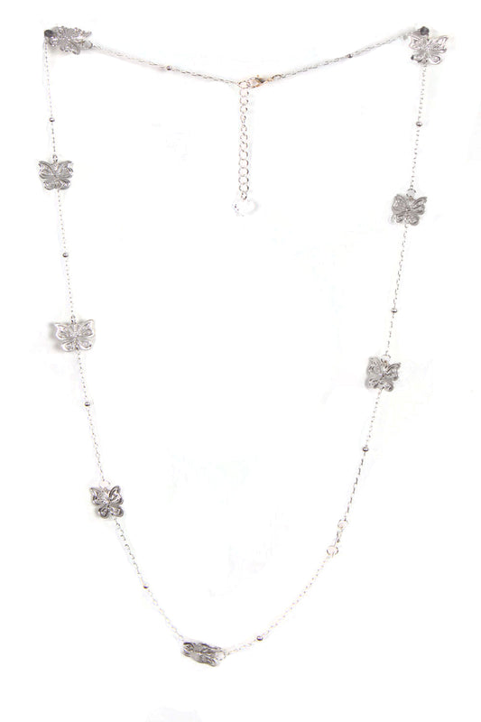 Silver Butterfly Filigree Necklace