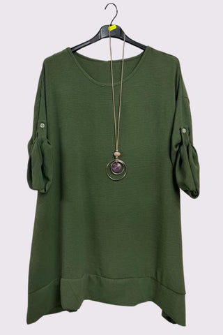 Plain Textured Button Up Seleeves Top