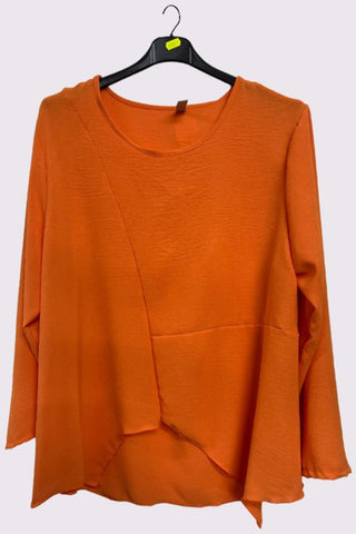 Plain Asymmetrical Oversized Top