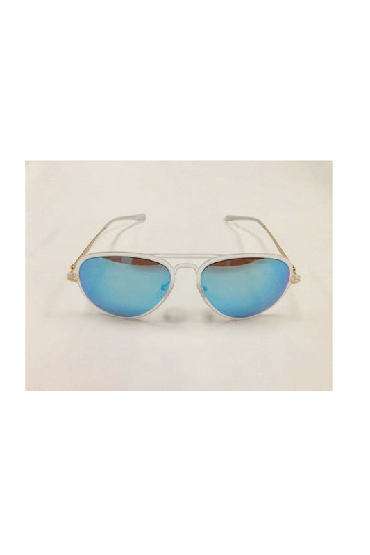 Clear Aviator Sunglasses with Metal Gold Arms