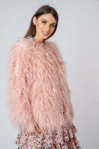 Mongolian Faux Fur Jacket Coat