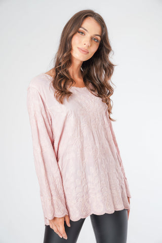 Floral Embroidered Long Sleeve Top