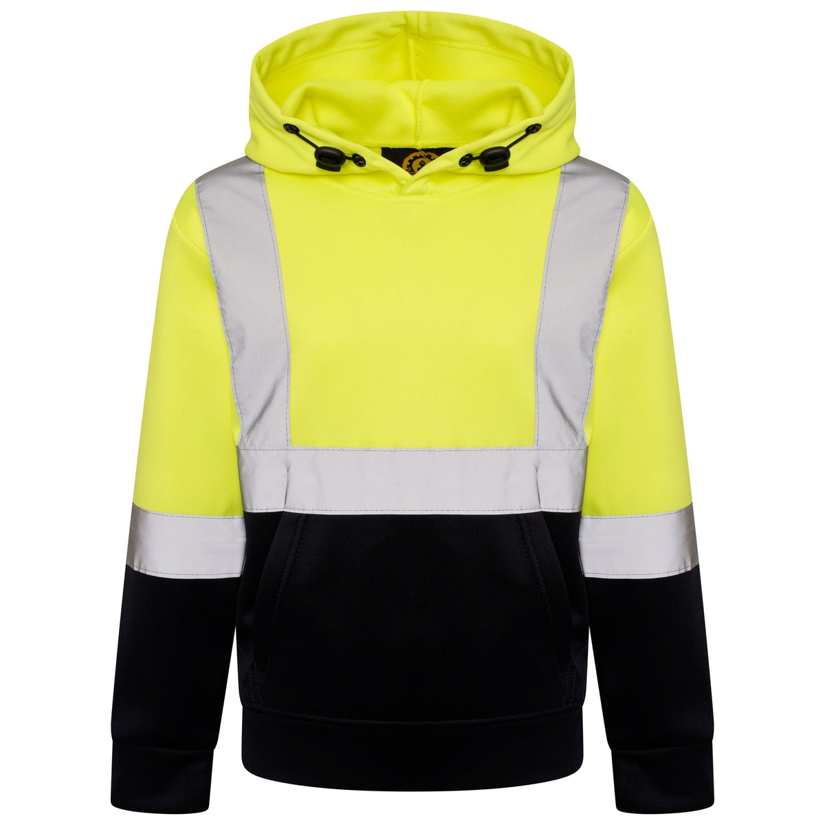 High Vis Kids Pullover Hoodie - Yellow/Navy