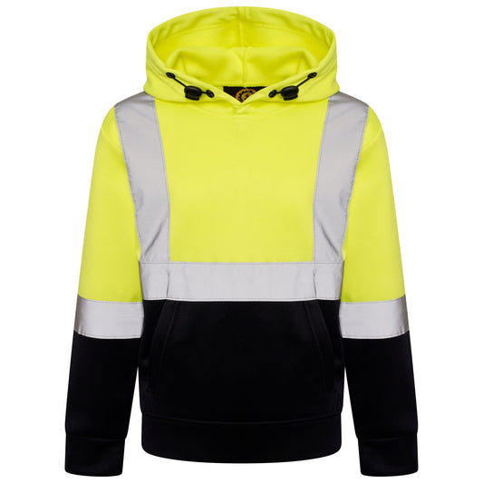High Vis Kids Pullover Hoodie - Yellow/Navy