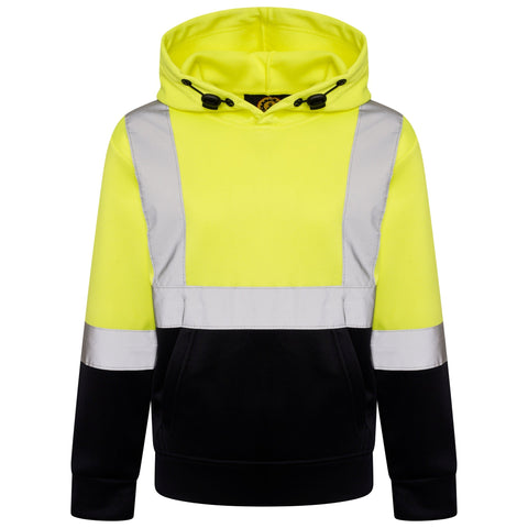 High Vis Kids Pullover Hoodie - Yellow/Navy