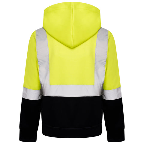 High Vis Kids Pullover Hoodie - Yellow/Navy
