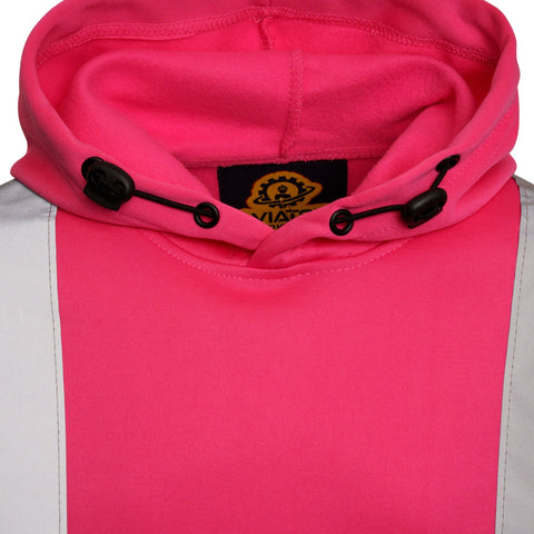 High Vis Kids Pullover Hoodie - Pink/Navy