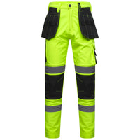 Men's Softshell Waterproof Workwear Trousers - Yellow