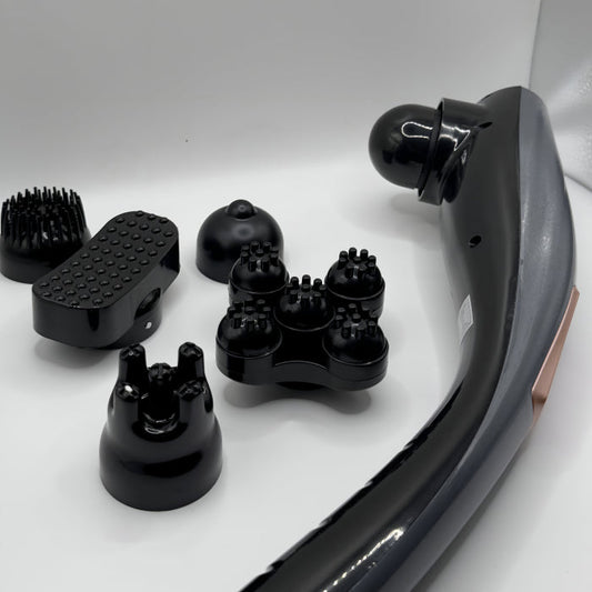 Toshionics Wireless Handheld Massager – Rechargeable with 6 Heads for Deep Tissue Relief