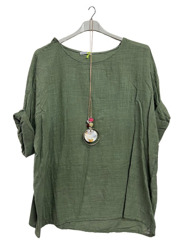 Plain Necklace Cotton Top