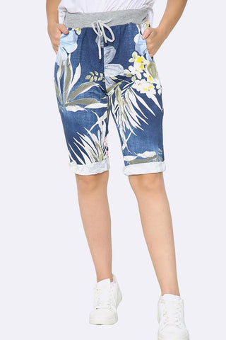 Italian Tropial Print 3/4 Trouser