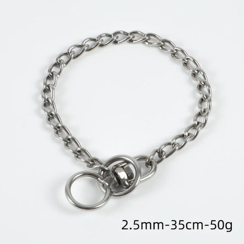 304 Stainless Steel P-Chain Dog Collar Double Circle Training Neck Ring