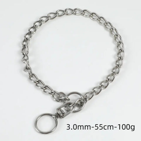 304 Stainless Steel P-Chain Dog Collar Double Circle Training Neck Ring