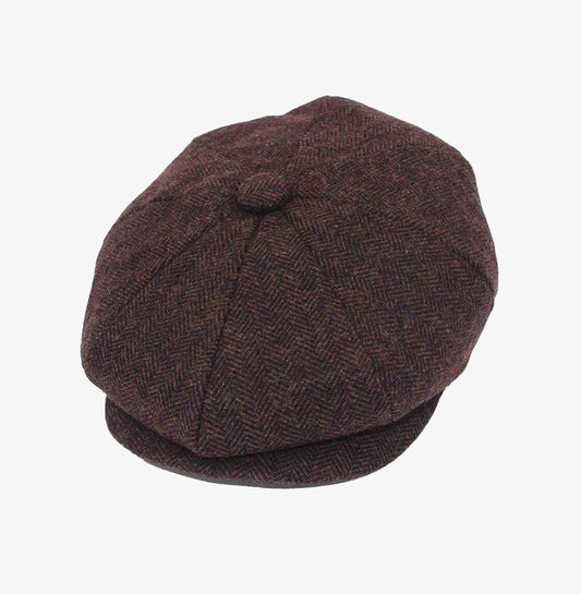 Chocolate Brown Herringbone Baker Boy Hat