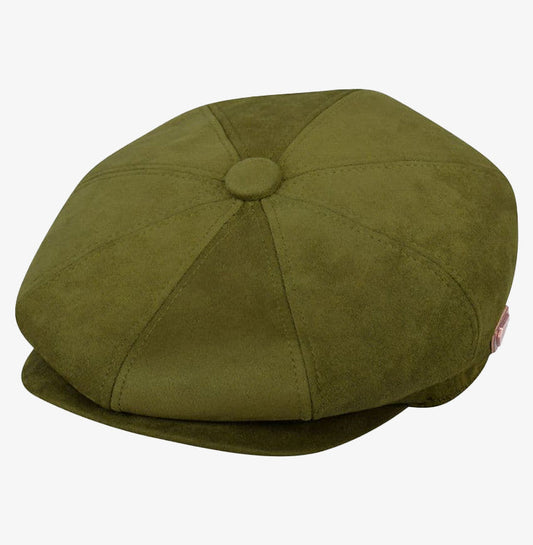 Green Suede Baker Boy Hat