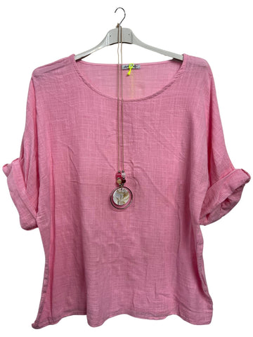 Plain Necklace Cotton Top