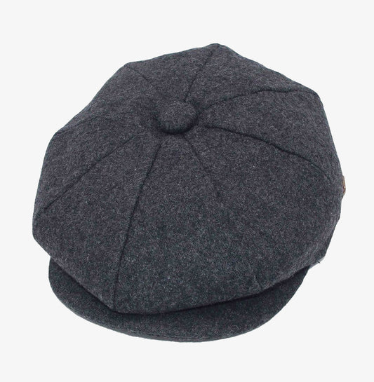 Dark Grey Plain Baker Boy Hat