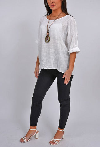 Plain Necklace Cotton Top