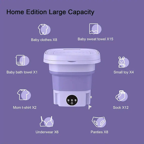 Washing Machine, Washing and Drying Integrated Washing Machine, Portable Mini Washing Machine, Foldable, Can Be Dried, Very Suitable for Underwear, Panties, Socks, Small Clothes, Suitable for Dormitories, Families, Travel
