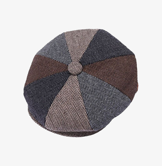 Mix Light Herringbone Newsboy Hat