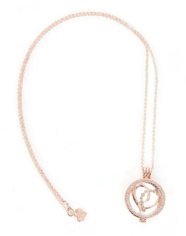 Diamante Love Heart Charm Pendant Long Necklace
