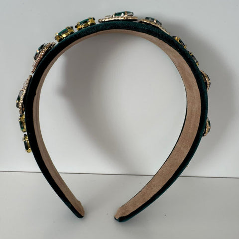 Forest Green Rhinestone Headband