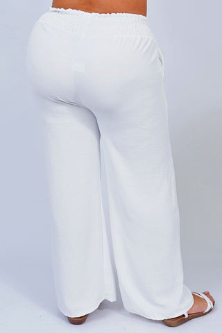 Plain Smocked High Wasit Palazzo