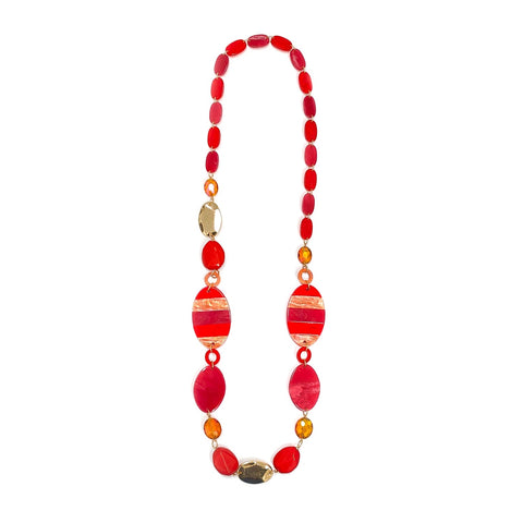 Beaded Pabbles Chain Necklace