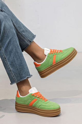 Two Tone Lace Up Sneakers