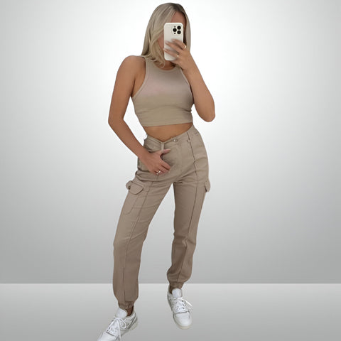 Cargo Skinny Jeans – Stylish & Comfortable High-Waisted Utility Pants for Women
