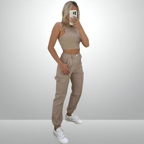 Cargo Skinny Jeans – Stylish & Comfortable High-Waisted Utility Pants for Women