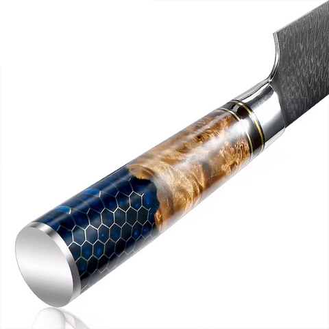 Damascus Steel Chef Knife With Solidified Handle