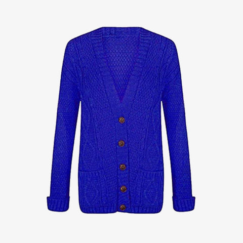 Women's Chunky Cable Knit Button-Up Cardigan