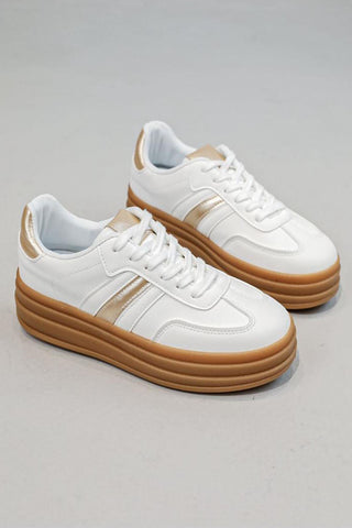 Two Tone Lace Up Sneakers