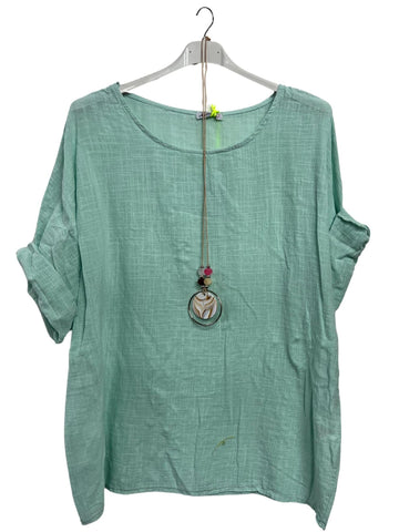 Plain Necklace Cotton Top