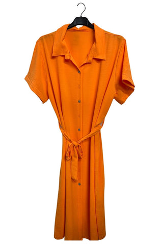 Plain Belted With A Tie-Up Design Dress