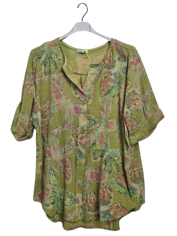 Butterfly-Inspired Print Tunic Cotton Top