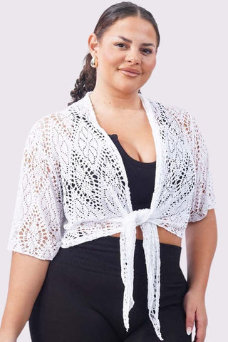 Crochet Floral Pattern Viscose Top