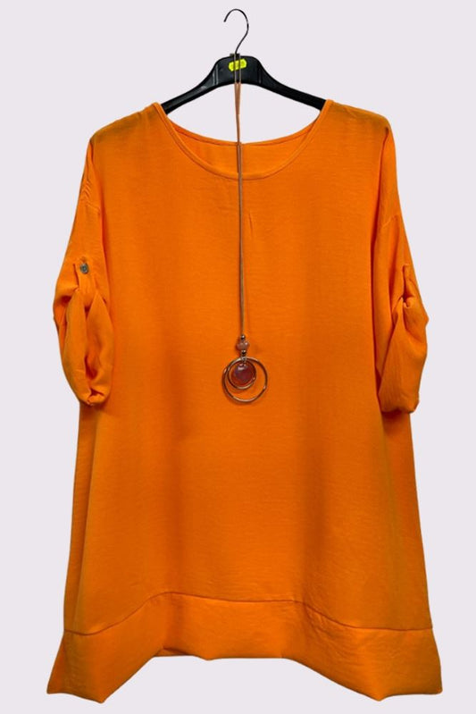 Plain Textured Button Up Seleeves Top