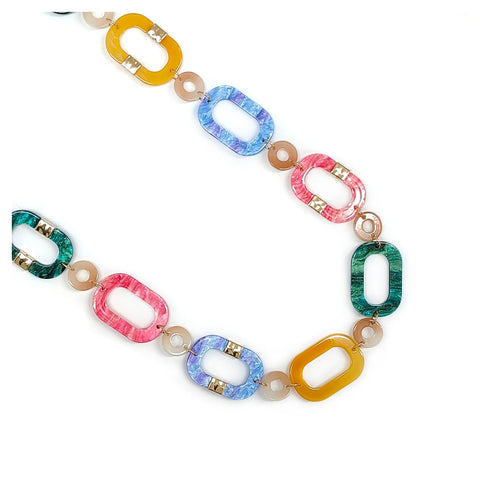 Hallow Ovals In Chain Necklace