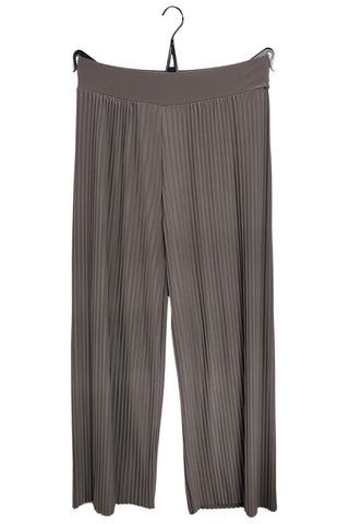 Pleated Elasticated Waistband Wide Leg Trousers
