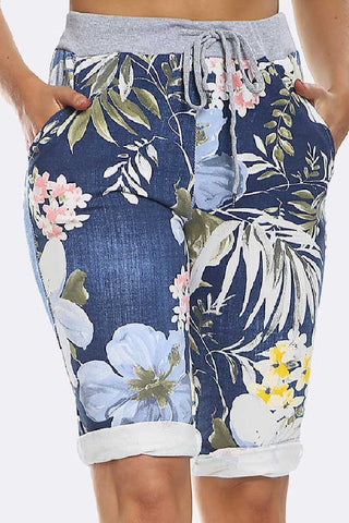 Italian Tropial Print 3/4 Trouser