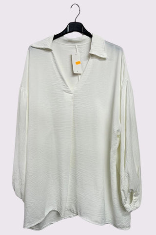 Plain Elastic Cuff Sleeve Oversized Top