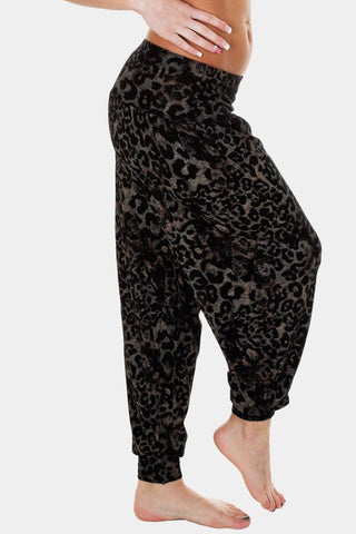 womens Leopard Print Full Length Ali Baba Harem Trousers [Pack of 6]