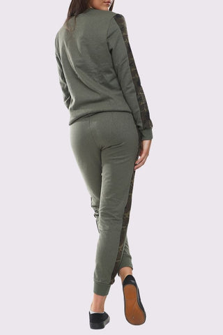 Camouflage Print Side Panel Loungewear