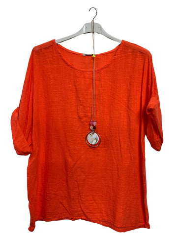 Plain Necklace Cotton Top
