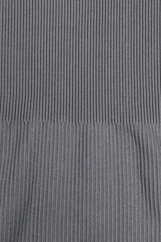 Plain One Shoulder Seamless Ribbed Nylon Bodysuit