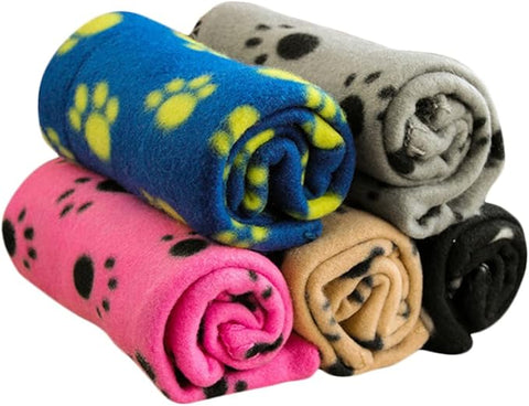 Sided Warm Blanket Plush Dog Bed Mat Pet Comfort Bed Soft Material Paw Print